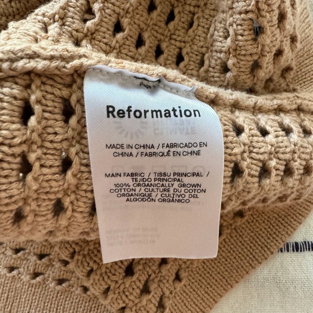 Reformation Martel Sand Open Halter Knit Mini Dress XS - Picture 4 of 5